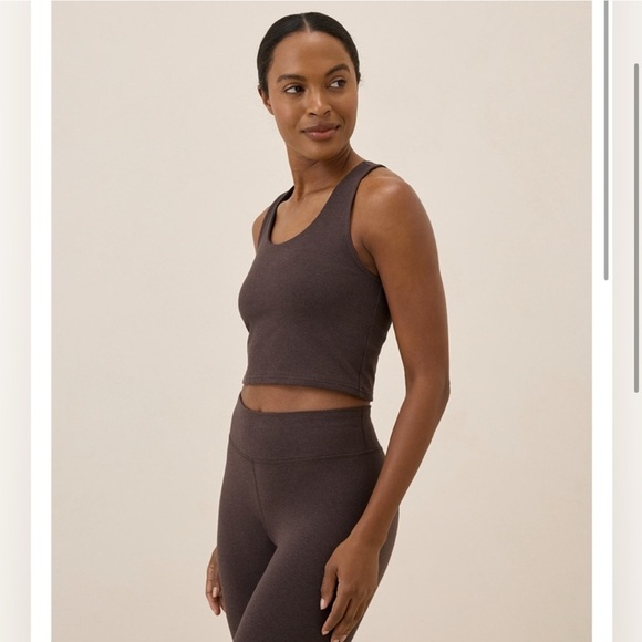 LAST ONE! NWT Pact Sz L Marbled Floral Rosebud Organic Cotton Racerback Crop Top - Picture 6 of 8